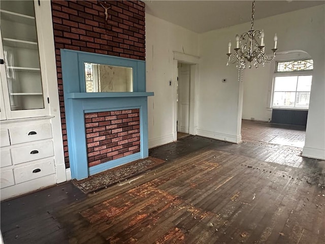 1532 Orangewood Ave, Beechview, PA 15216 - unfurnished living room with a chandelier and hardwood / wood-style flooring
