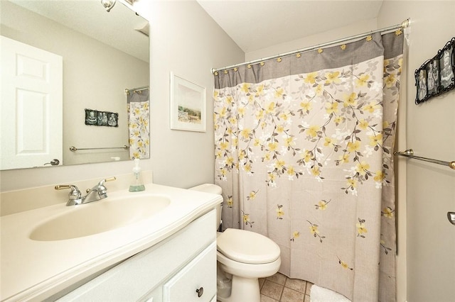 652 Cheyenne Trl, Jackson Twp, PA 16137 - bathroom with vanity, tile patterned flooring, and a shower with curtain