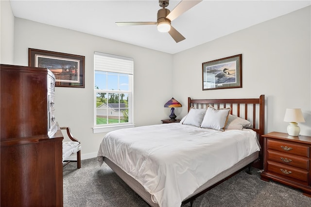 106 High Pointe Dr, Chartiers, PA 15301 - bedroom with dark colored carpet and a ceiling fan