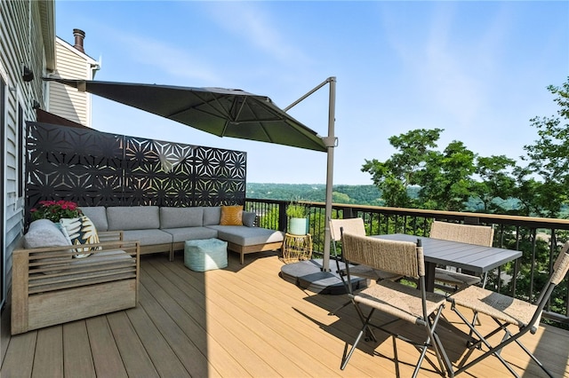 1206 Carla Dr, Blawnox, PA 15238 - deck featuring outdoor dining area and an outdoor hangout area
