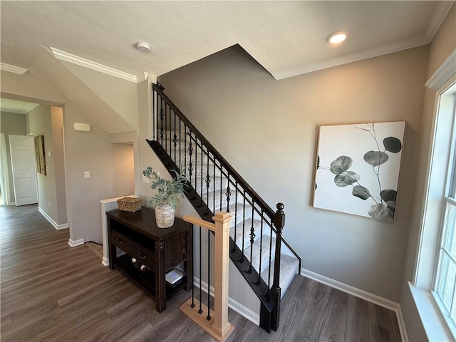 173 Lockheed Dr, Moon/Crescent Twp, PA 15108 - staircase with wood finished floors and ornamental molding