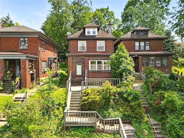 5248 Beelermont Pl, Squirrel Hill, PA 15217 - american foursquare style home with stairs and brick siding
