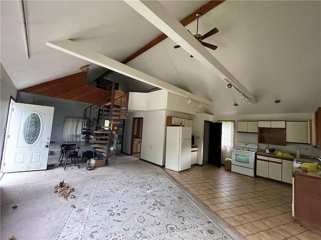 262 Twin Bridges Rd, Charleroi Boro, PA 15022 - garage featuring freestanding refrigerator and a ceiling fan