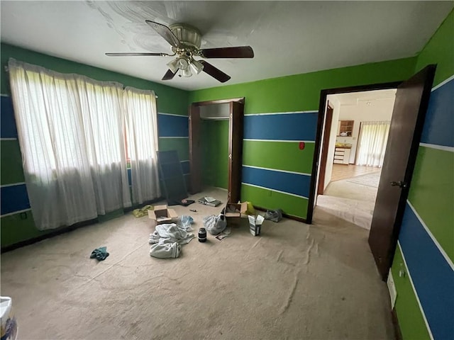 262 Twin Bridges Rd, Charleroi Boro, PA 15022 - unfurnished bedroom featuring multiple windows, carpet floors, and a ceiling fan