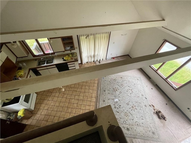 262 Twin Bridges Rd, Charleroi Boro, PA 15022 - unfurnished living room with lofted ceiling