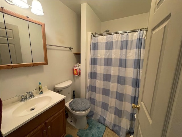 33 Orchard Ln, Carroll Twp, PA 15063 - bathroom with vanity, tile patterned flooring, and curtained shower