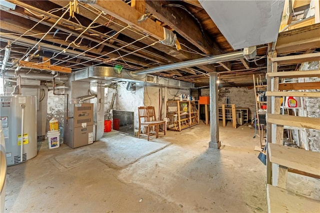 213 Pennsylvania Ave, Emsworth, PA 15202 - unfinished basement with gas water heater and heating unit