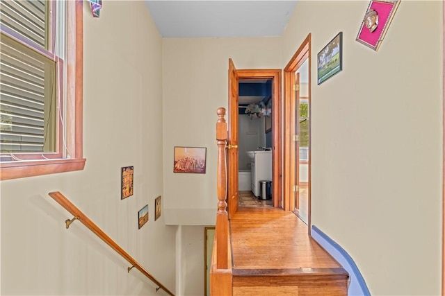 213 Pennsylvania Ave, Emsworth, PA 15202 - hallway with an upstairs landing and wood finished floors