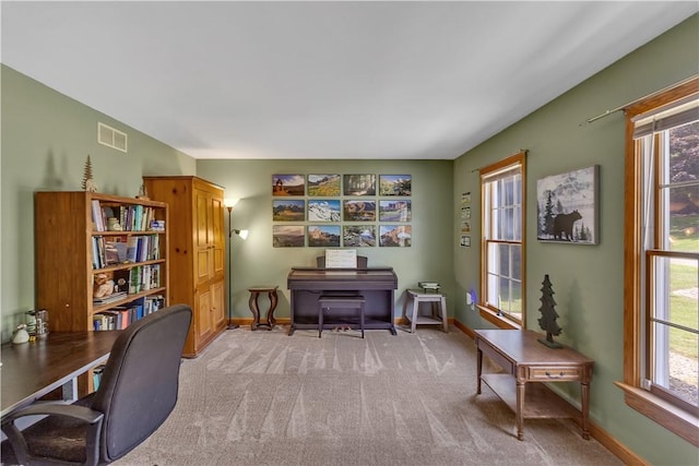 115 Barrett Dr, Brighton Twp, PA 15009 - office area with baseboards and light colored carpet