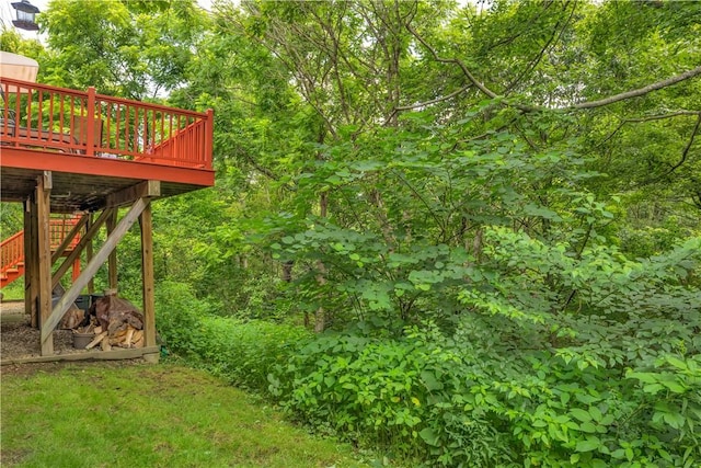 115 Barrett Dr, Brighton Twp, PA 15009 - view of yard with a deck and stairs