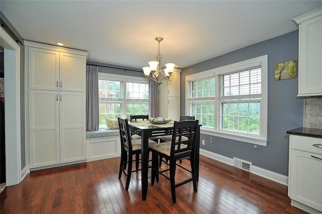 79 W Manilla Ave, Green Tree, PA 15220 - dining space featuring a chandelier and dark wood-style floors