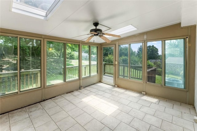 1308 Heather Heights Dr, Mccandless, PA 15101 - unfurnished sunroom featuring a skylight and tile patterned floors
