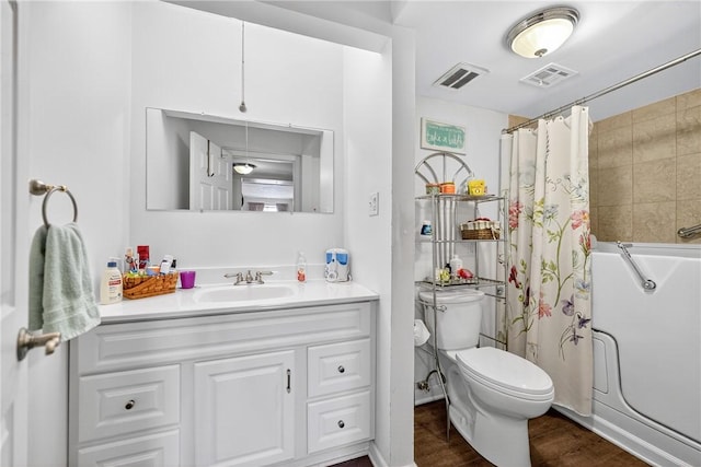 2120 Greentree Rd Unit 610E, Pittsburgh, PA 15220 - full bathroom featuring vanity, wood finished floors, and shower / tub combo