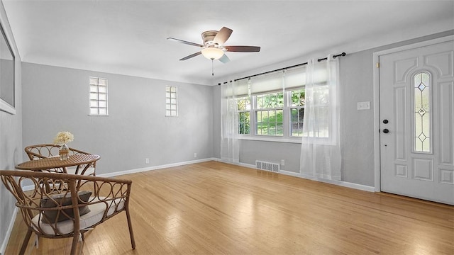 900 N Whitmore Rd, North Huntingdon, PA 15642 - foyer with light wood-style floors, plenty of natural light, and a ceiling fan