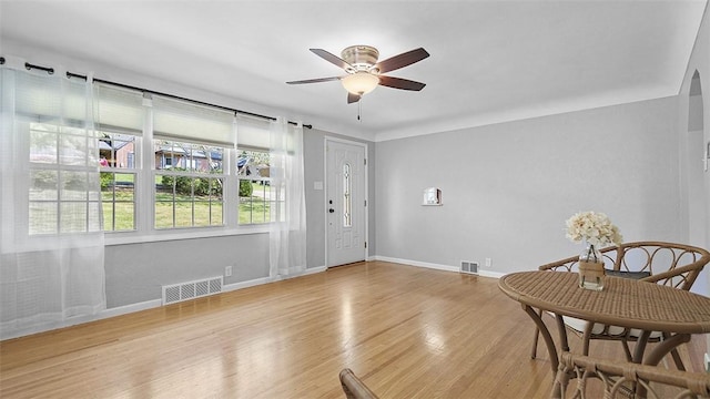 900 N Whitmore Rd, North Huntingdon, PA 15642 - entrance foyer with ceiling fan and wood finished floors