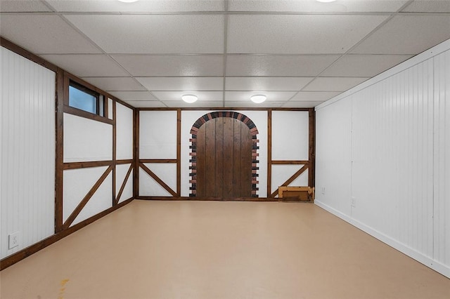 900 N Whitmore Rd, North Huntingdon, PA 15642 - finished below grade area featuring a paneled ceiling and a decorative wall