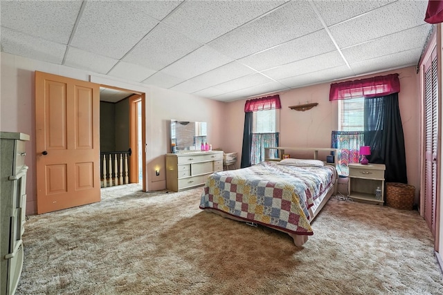 339 E Market St, Mercer Boro, PA 16137 - carpeted bedroom featuring multiple windows and a paneled ceiling