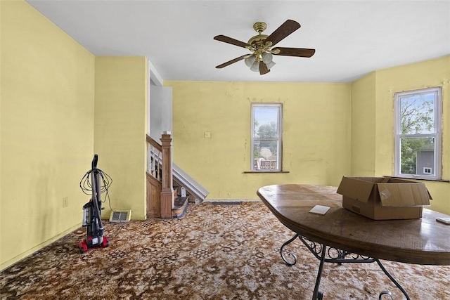 849 Hiland Ave, Coraopolis, PA 15108 - carpeted office space featuring healthy amount of natural light and ceiling fan