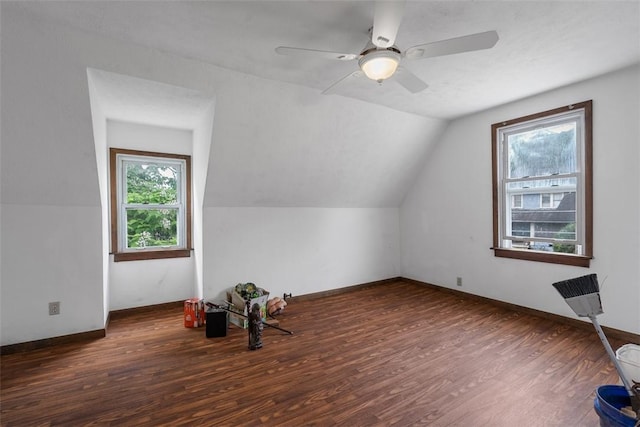 849 Hiland Ave, Coraopolis, PA 15108 - additional living space with healthy amount of natural light, wood finished floors, lofted ceiling, and ceiling fan