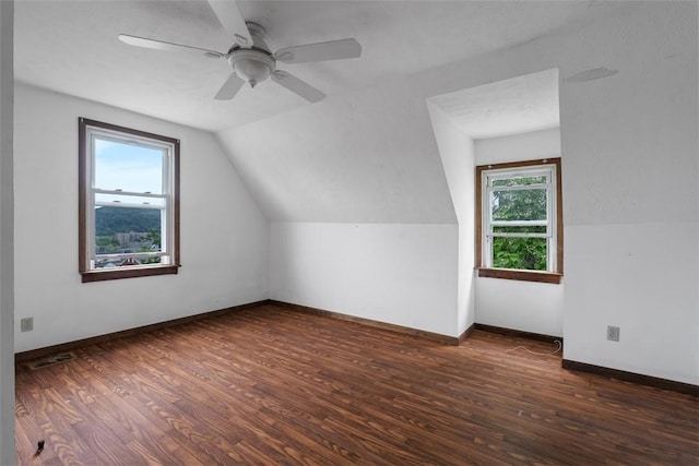 849 Hiland Ave, Coraopolis, PA 15108 - additional living space featuring wood finished floors, ceiling fan, and lofted ceiling