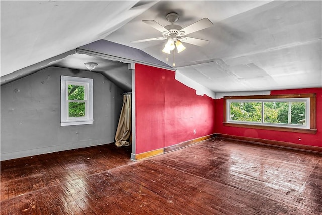 200 38th St, Beaver Falls, PA 15010 - bonus room featuring hardwood / wood-style flooring, lofted ceiling, plenty of natural light, and ceiling fan