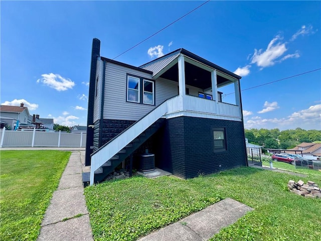 26 Wilmac St, South Union Twp, PA 15401 - view of front of house with stairs and a balcony