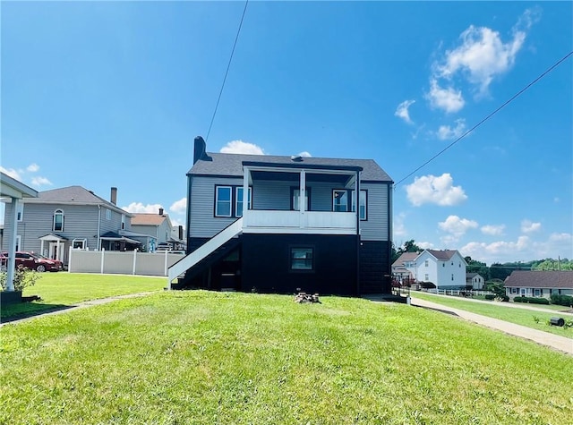 26 Wilmac St, South Union Twp, PA 15401 - rear view of property featuring stairway and a residential view