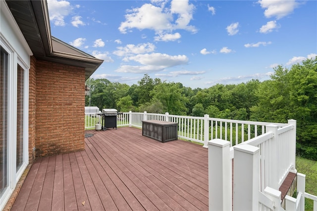1556 Washington Rd, Washington Twp, PA 15613 - wooden terrace featuring a grill and a forest view