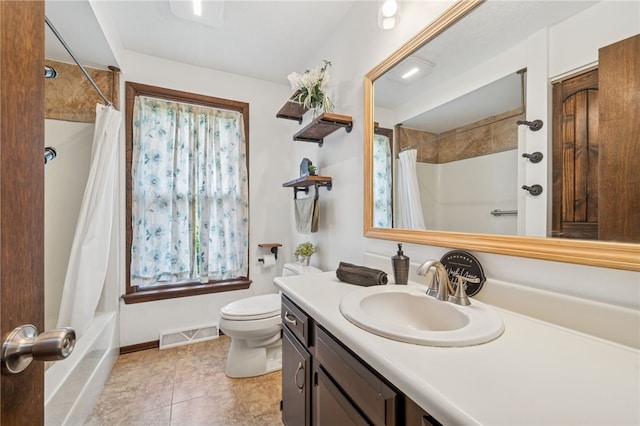 1556 Washington Rd, Washington Twp, PA 15613 - bathroom with vanity, tile patterned flooring, and shower / bath combo with shower curtain