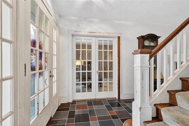 510 7th St, Patterson Heights, PA 15010 - entryway with french doors, stairs, and healthy amount of natural light
