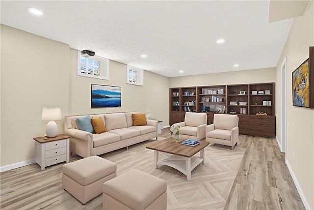 545 Vanderbilt Rd, Dunbar Twp, PA 15425 - living area with recessed lighting and parquet flooring