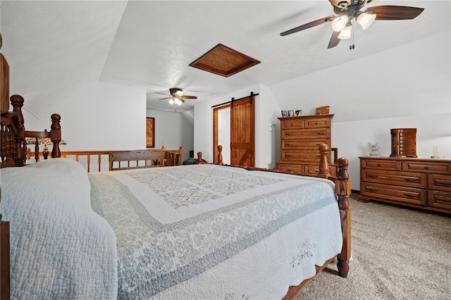 1419 Bullion Rd, Victory Twp, PA 16342 - bedroom with carpet flooring, a ceiling fan, and lofted ceiling