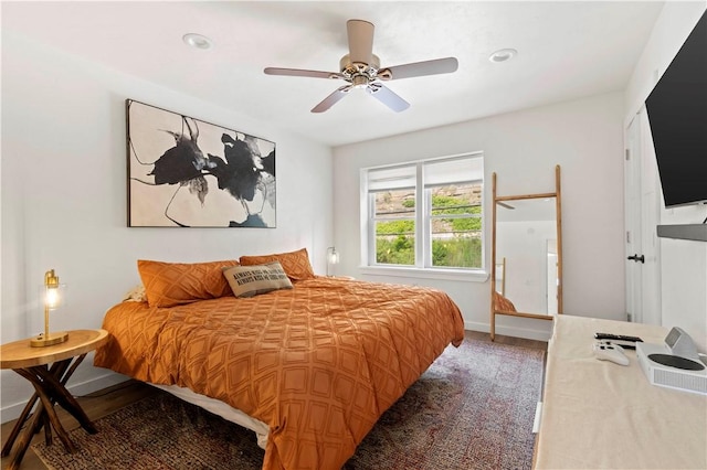 2212 Freeport Rd, Harmar, PA 15238 - bedroom with wood finished floors, ceiling fan, and recessed lighting