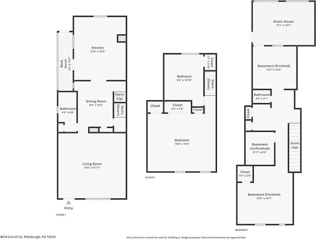 4614 Carroll St, Bloomfield, PA 15224 - view of floor plan / room layout