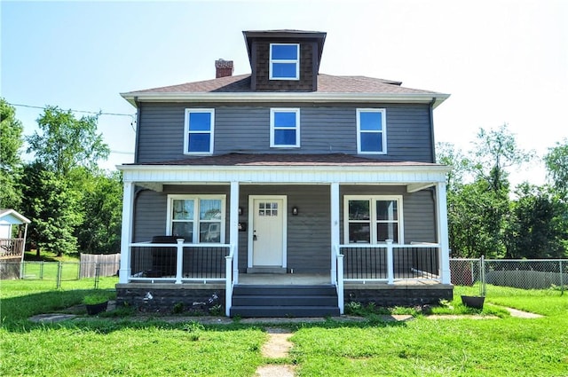 315 Ohio St, Rostraver, PA 15012 - american foursquare style home featuring a chimney and a porch