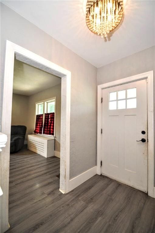 315 Ohio St, Rostraver, PA 15012 - foyer with dark wood-style flooring, healthy amount of natural light, and a chandelier