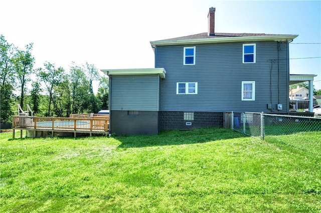 315 Ohio St, Rostraver, PA 15012 - rear view of house with a chimney and a deck