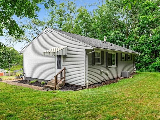 4183 Marion Hill Rd, Daugherty Twp, PA 15066 - view of property exterior featuring entry steps, a yard, and roof with shingles