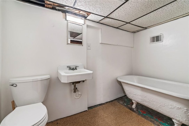 1113 Mary Ann St, South Side, PA 15203 - full bath with a freestanding bath and a drop ceiling