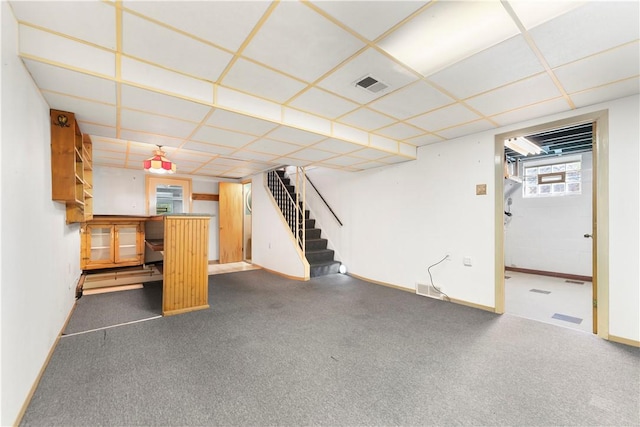 1926 Worcester Dr, Pittsburgh, PA 15243 - basement with stairs and a paneled ceiling