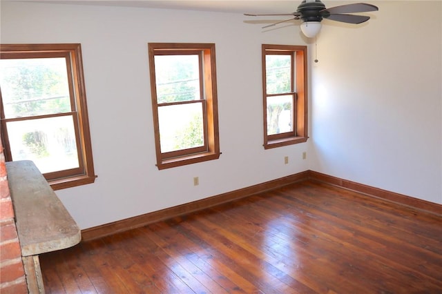 611 Jacksonia St, Central North Side, PA 15212 - unfurnished room with dark wood-style flooring and ceiling fan