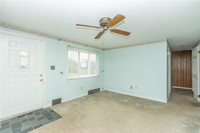 127 Mardi Gras Dr, Plum Boro, PA 15239 - carpeted foyer entrance with a ceiling fan and baseboards