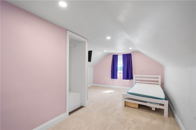 57 Welcome St, East Bethlehem, PA 15333 - unfurnished bedroom with carpet, recessed lighting, and vaulted ceiling
