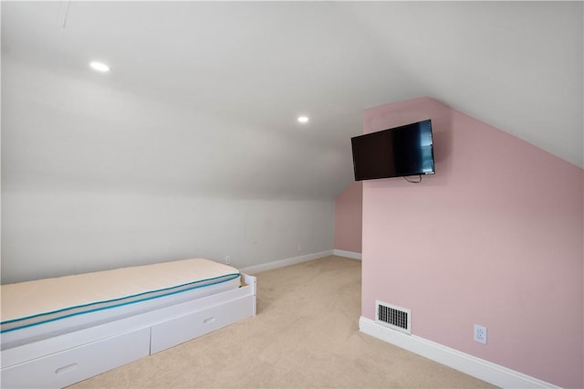 57 Welcome St, East Bethlehem, PA 15333 - unfurnished bedroom with carpet, vaulted ceiling, and recessed lighting