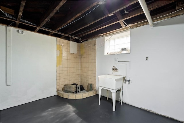 57 Welcome St, East Bethlehem, PA 15333 - basement with a sink