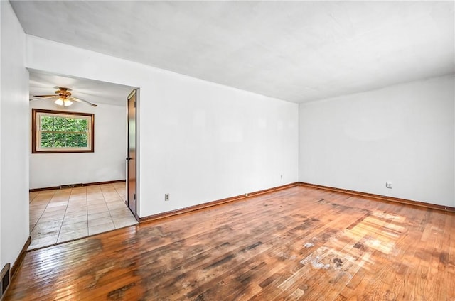 129 Shenango Park Rd, Pymatuning Twp, PA 16154 - spare room with hardwood / wood-style flooring and a ceiling fan