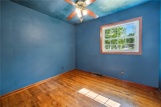 129 Shenango Park Rd, Pymatuning Twp, PA 16154 - empty room featuring hardwood / wood-style floors and ceiling fan