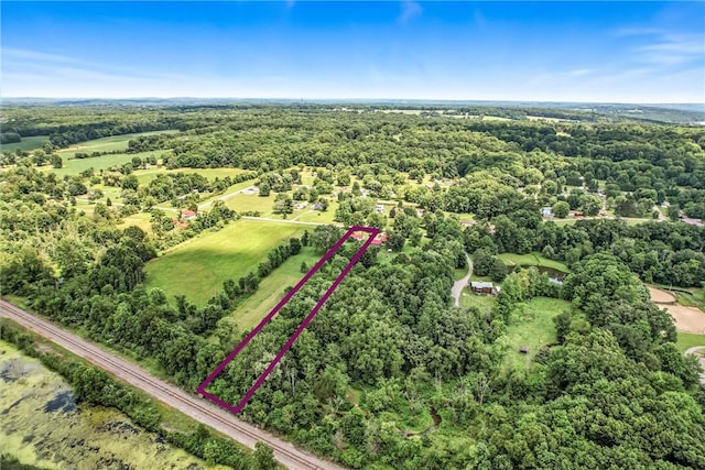 129 Shenango Park Rd, Pymatuning Twp, PA 16154 - aerial view of property's location with property parcel outlined and a forest