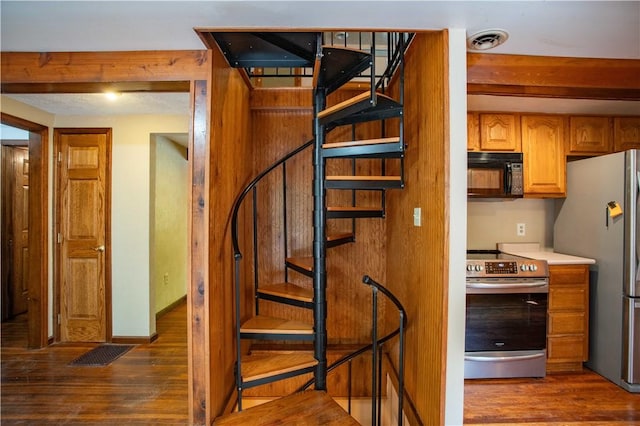 385 Wallace Run Rd, Big Beaver, PA 15010 - stairway with wood finished floors