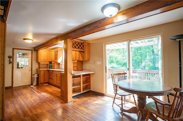 385 Wallace Run Rd, Big Beaver, PA 15010 - kitchen with light wood finished floors, light countertops, and open shelves